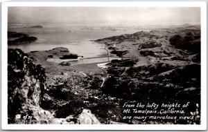 Mt. Tamalpais California From Lofty Heights Marvelous Views RPPC Photo Postcard