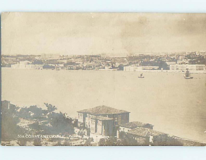 old rppc BUILDINGS ALONG SHORELINE Constantinople - Istanbul Turkey HM1637