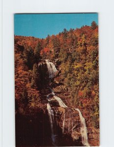 Postcard Whitewater Falls in Autumn, Cashiers, North Carolina