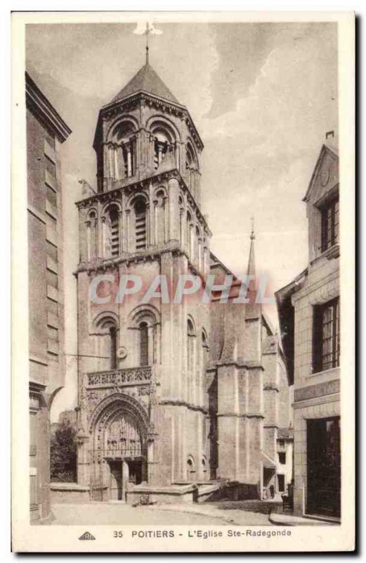 Poitiers - L & # 39Eglise Ste Radegonde - Old Postcard