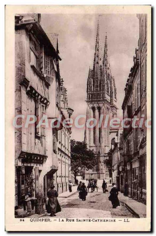 Old Postcard Quimper St. Catherine Street