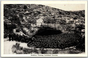 Soldiers Visiting Carlsbad Caverns New Mexico NM Park Rock Formation Postcard