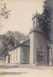 Episcopal Church Before Fire? Wood Vermont 1910s Real Photo postcard