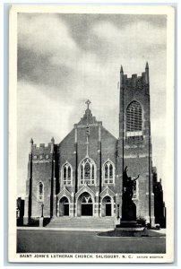 1940 Saint John's Lutheran Church Salisbury North Carolina NC Vintage Postcard