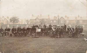 1906 British Soldiers Music Band Real Photo Postcard