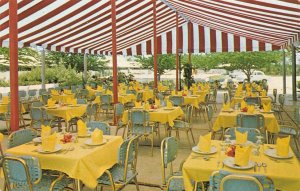 LUCAYA, Freeport, Grand Bahama  CARAVEL CLUB~Terrace Dining  ROADSIDE  Postcard