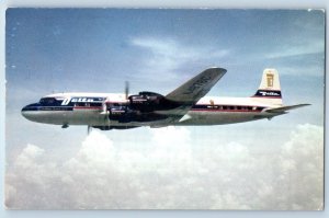 1957 Delta's Golden Crown DC-7 Airplane Miami Beach Florida FL Vintage Postcard