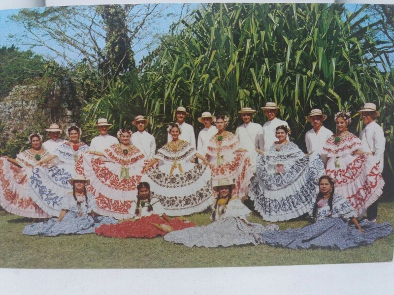 Vintage Postcard Group of Entertainers in Traditional National Costumes Panama