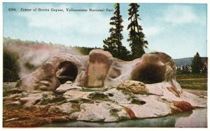 Vintage Postcard Crater Of Grotto Geyser Within A Cone Yellowstone National Park