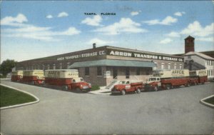 Tampa FL Arrow Transfer & Storeage Delivery Trucks LINEN Adv Postcard