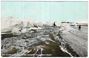 Old Orchard, Maine, Winter Scene at Ocean Park Beach