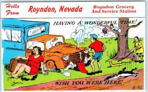 RYNDON, Nevada  NV  Comic Advertising RYNDON GROCERY Service Station Postcard