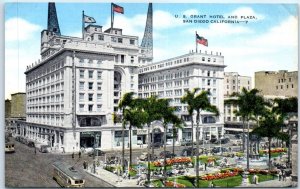 Postcard - US Grant Hotel and Plaza, San Diego, California, USA