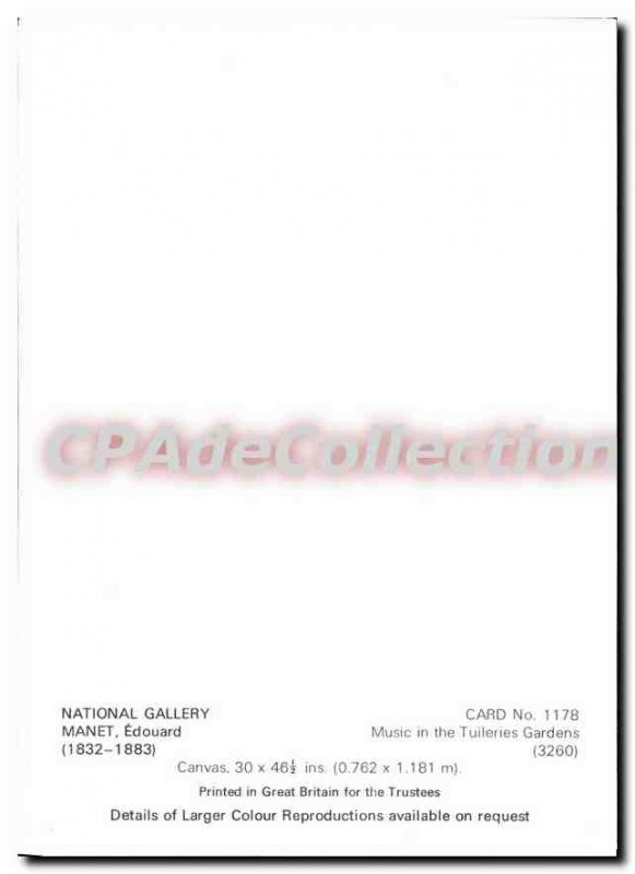 Postcard Modern National Gallery Manet Edouard
