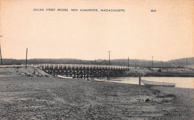 Julian St. Bridge, New Humarock, Massachusetts, Early Postcard, Unused