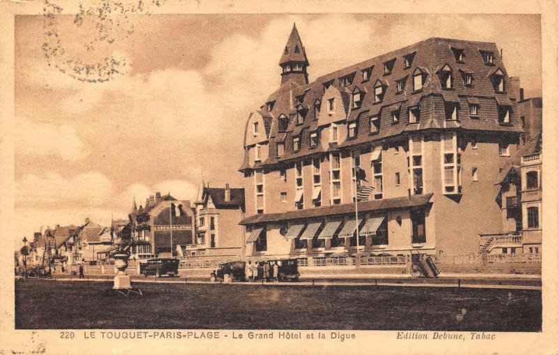 Vintage 1929 Postcard Le Touquet Paris Plage Le Grand Hotel