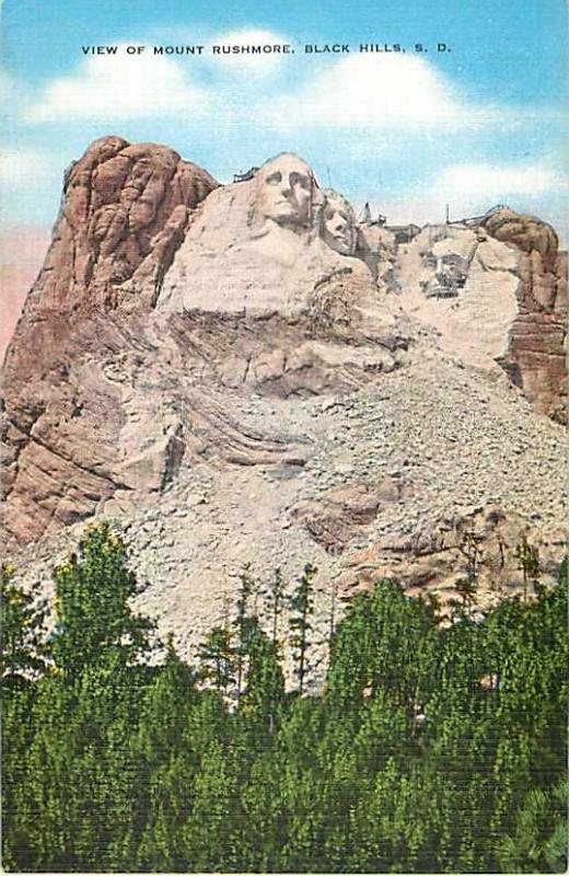 Linen View of Mount Rushmore Black Hills South Dakota SD