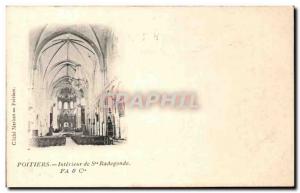 Old Postcard Poitiers Interior of St Radegonde