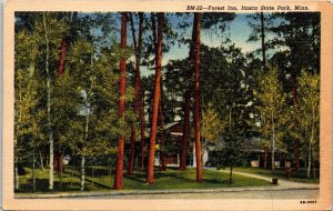 Forest Inn Itasca State Park Minnesota MN Linen Postcard VTG UNP Curteich Unused 
