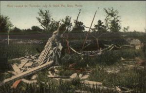 North Gray ME 1909 Tornado Damage Nature Weather Postcard #1