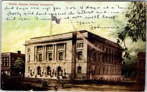 Postcard BUILDING SCENE Spokane Washington WA AK6710