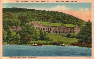 Vintage Postcard Mountain Lake Hotel Building in Appalachian Mountains Virginia