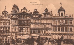 Vintage Postcard 1910's Bruxelles La Grand' Place City Plaza Brussels, Belgium
