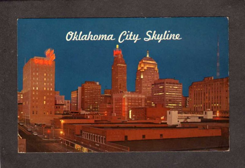 OK City Skyline Buildings OG & E Oklahoma City Postcard