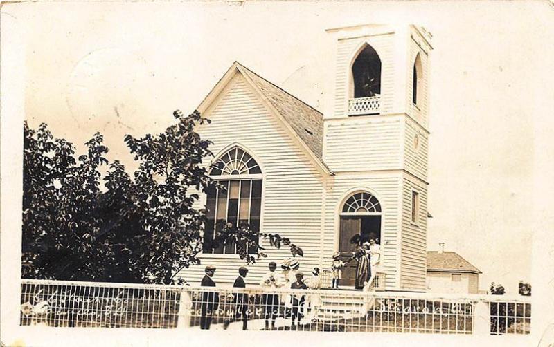 Sharon ND Church in 1911 RPPC Postcard