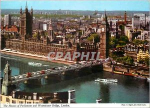 Modern Postcard The Houses of Parliament and Westminster Bridge London