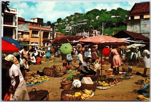 Fort-De-France Martinique The Fruit & Vegetable Market Vendors Postcard