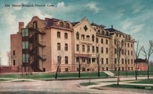 Vintage Postcard 1919 Mercy Hospital Medical Building Landmark Denver Colorado