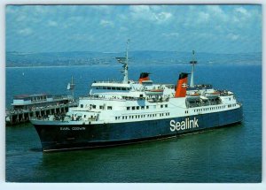 SEALINK FERRY ~ Weymouth Quay Ship EARL GODWIN 1981 -  4x6  UK Postcard