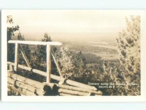 Pre-1949 rppc SCENERY ALONG ALASKA HIGHWAY Province Of British Columbia BC W1043