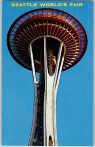 c1960s Seattle World's Fair Space Needle Postcard Eye Top Architecture WA