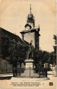 CPA BEAUNE Place Monge et Statue de Gaspard Monge (611352)