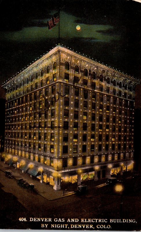 Colorado Denver Gas & Electric Building By Night 1912