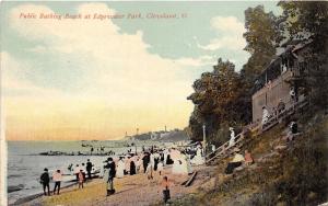 Cleveland Ohio~Edgewater Park-Public Bathing Beach~1912 Postcard