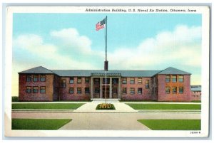 c1940 Administration Building Naval Air Station Exterior Ottumwa Iowa Postcard