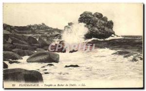 Old Postcard Ploumanach Storm at Rock Devil
