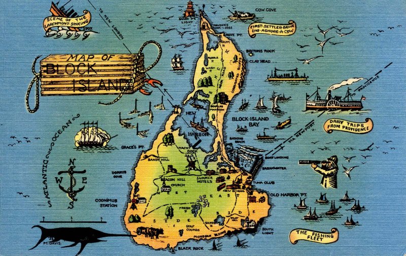 RI - Block Island. Map