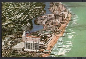 FL Aerial View of MIAMI BEACH looking North from 23rd Street Chrome 1950s-1970s