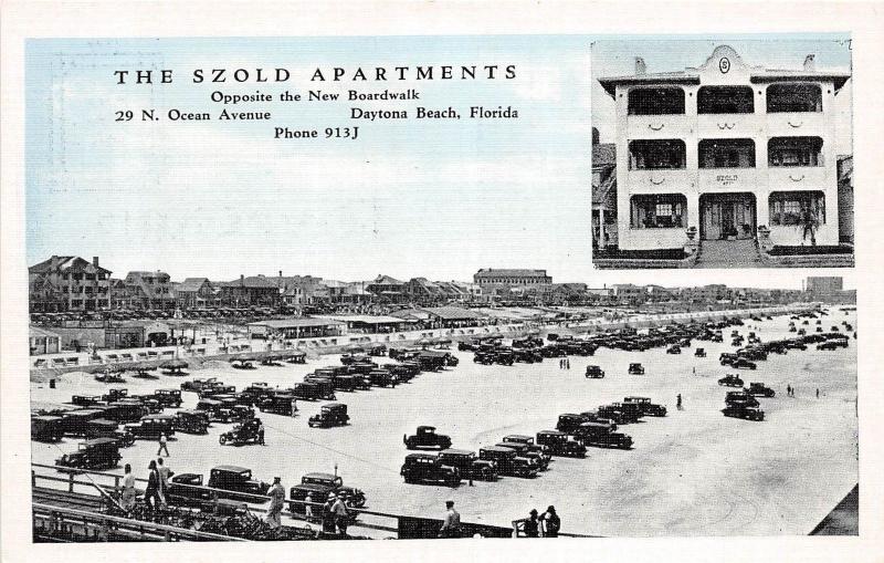 Florida Fl Postcard c1930-40s DAYTONA BEACH Szold Apartments SZOLD 2View