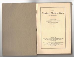 Matinee Musical Club Philadelphia PA 1935-1939 Yearbook 63 pages