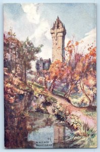 Stirling Stirlingshire Scotland Postcard Wallace Monument c1910 Waterette