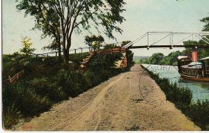 1908 Erie Canal Near Schenectady NY New York Ferry Steamboat RARE DB Postcard