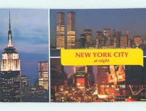 Pre-1980 NIGHT VIEW OF WTC WORLD TRADE CENTER New York City NY ho7867