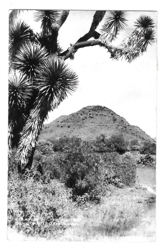 Mexico Pyramid of the Moon RPPC San Juan Teotihuacan Vintage Glossy Postcard