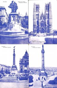 Belgium Brussels lot of 4 vintage mono-chrome vintage postcards