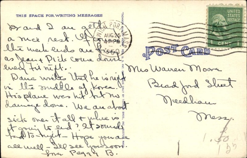 Cap Cod MA Nantucket Sound Windmill Gardens c1930-50s Vintage Postcard